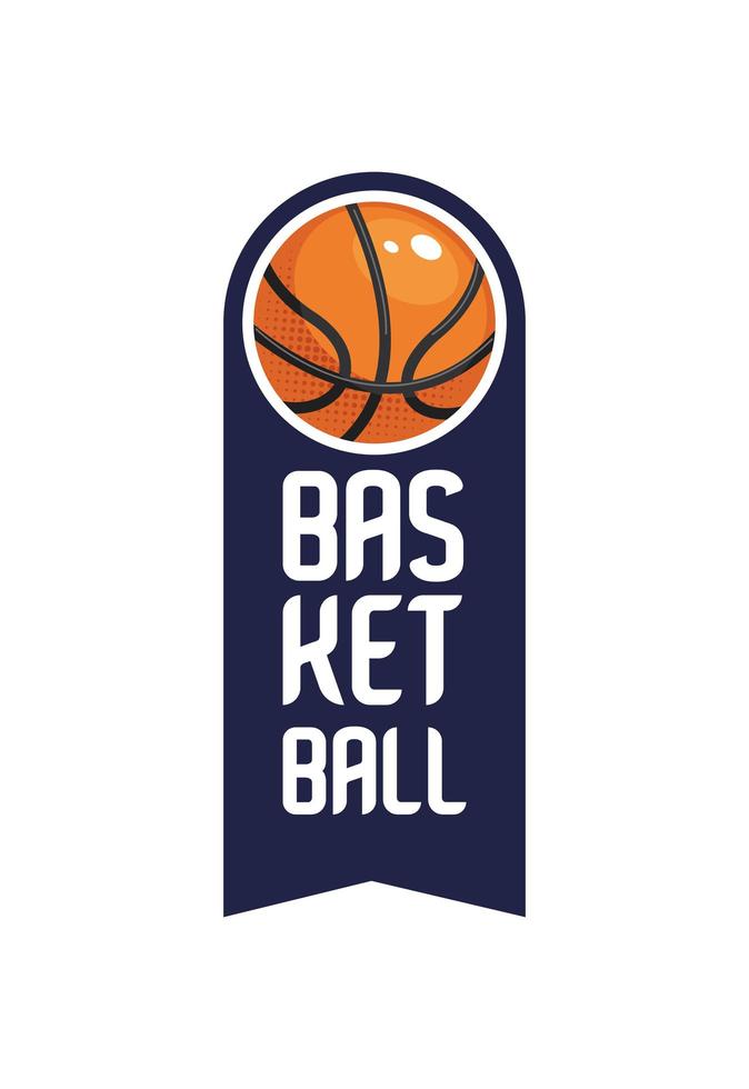 basketball lettering with ball vector