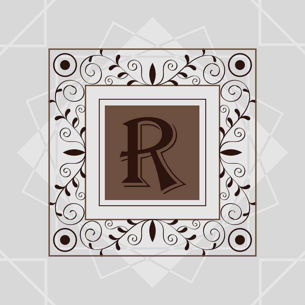square monogram with r vector