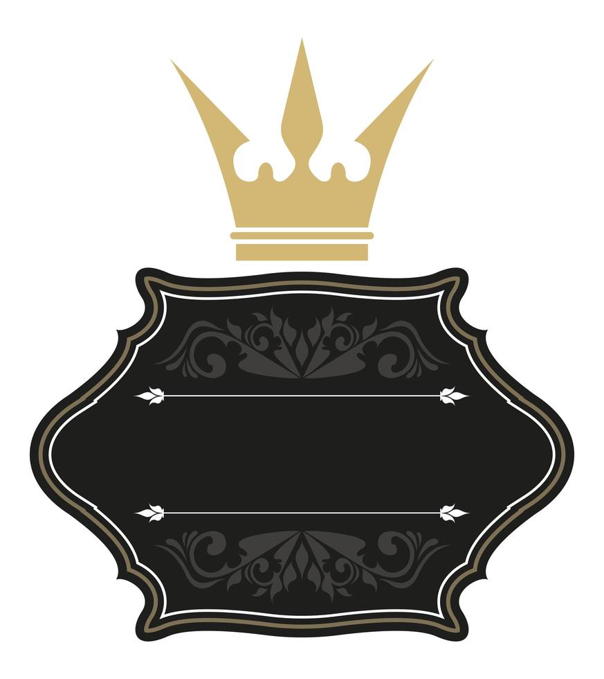 vintage label crown vector