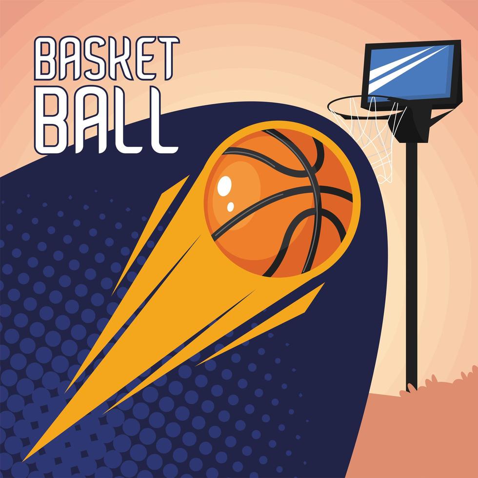basketball lettering and balloon vector