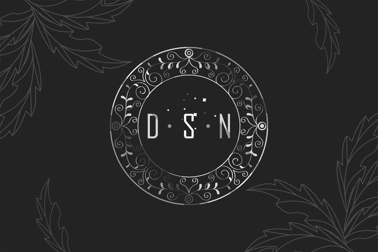 silver monogram with letters vector