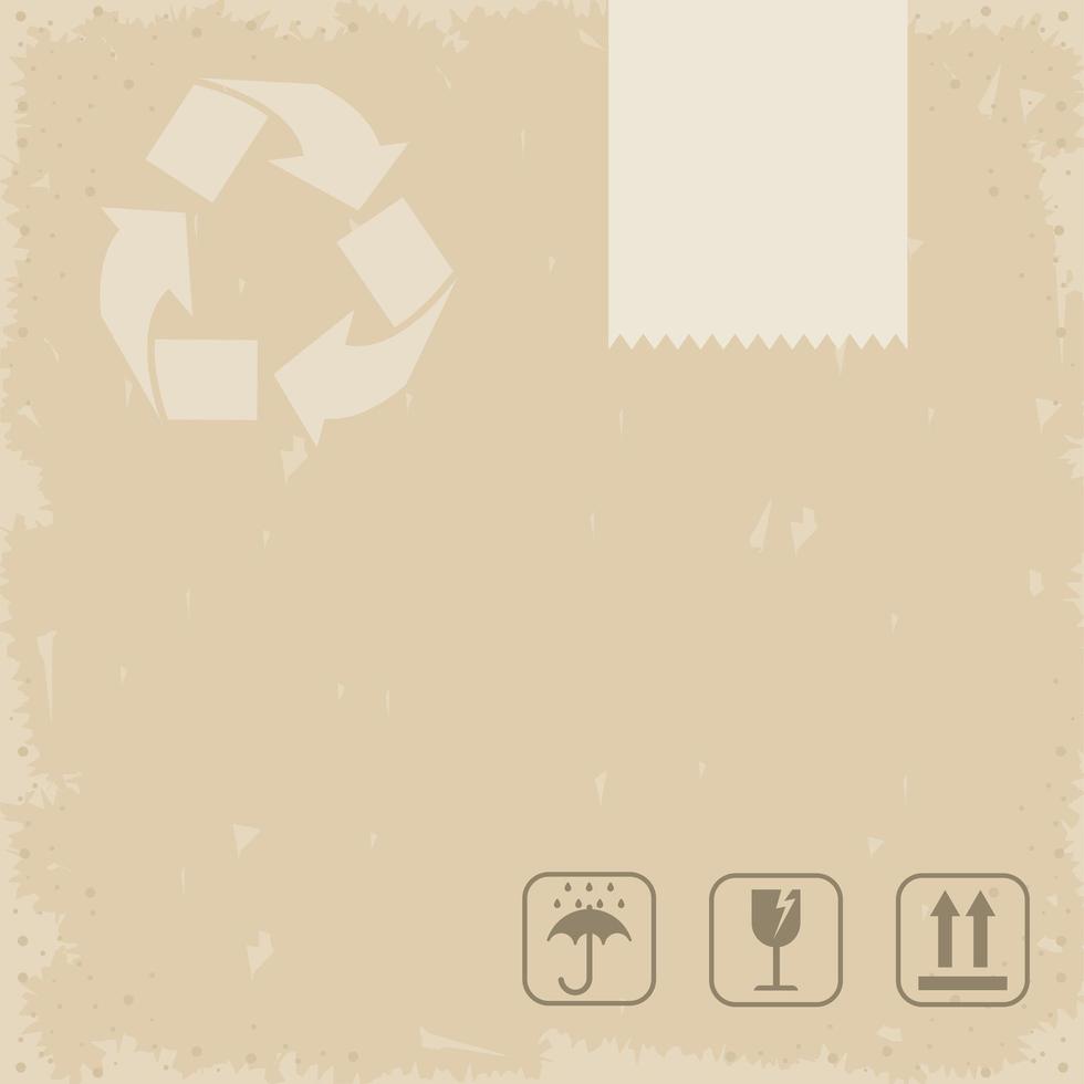cardboard with recycle seals vector