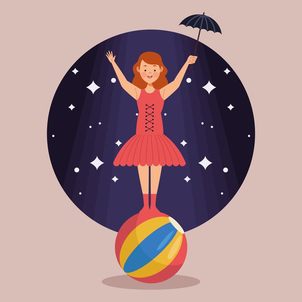 circus dancer in balloon vector