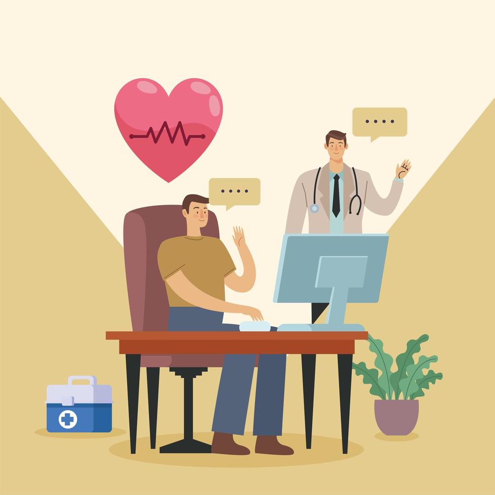 patient in desktop vector