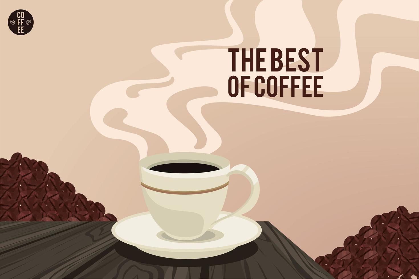 the best coffee with cup vector