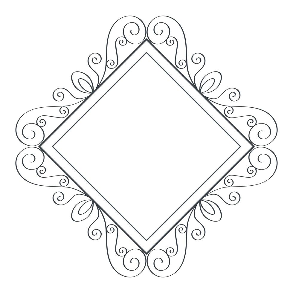 icono de monograma victoriano de rombo vector