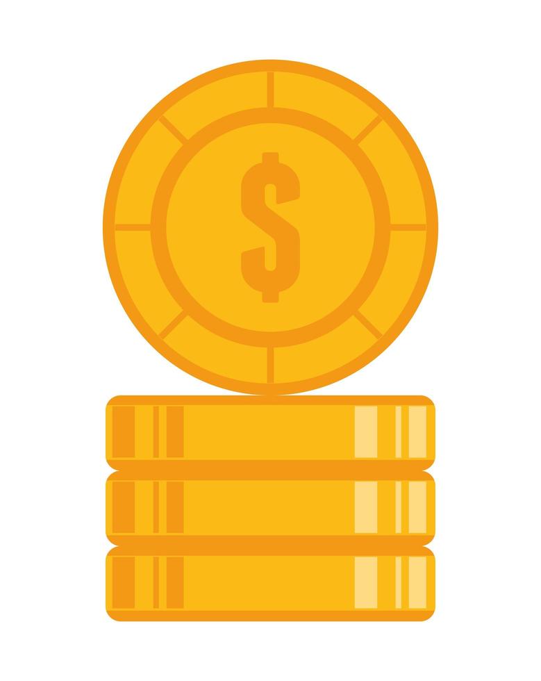 pile coins money vector