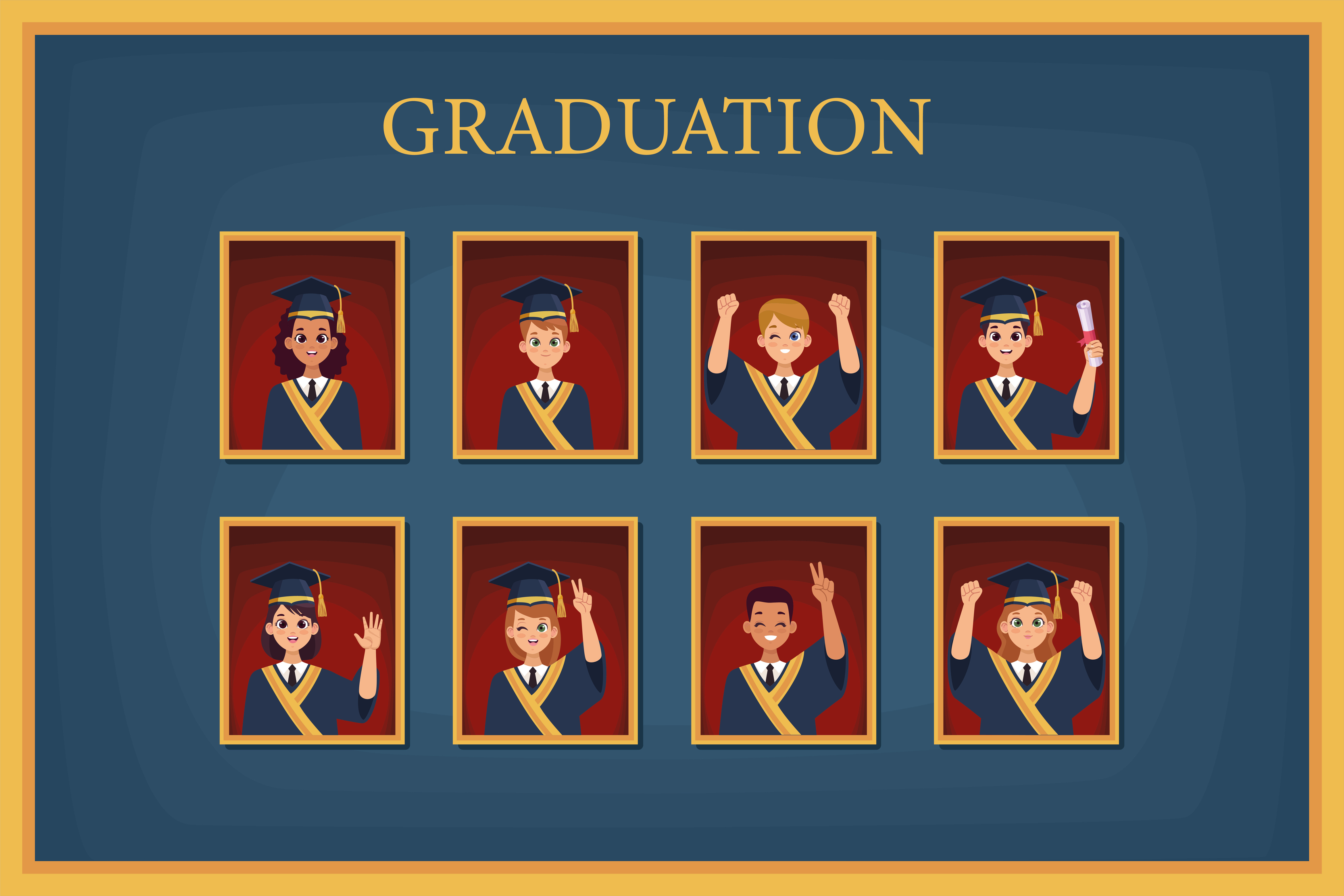 graduates in honor roll 6072690 Vector Art at Vecteezy
