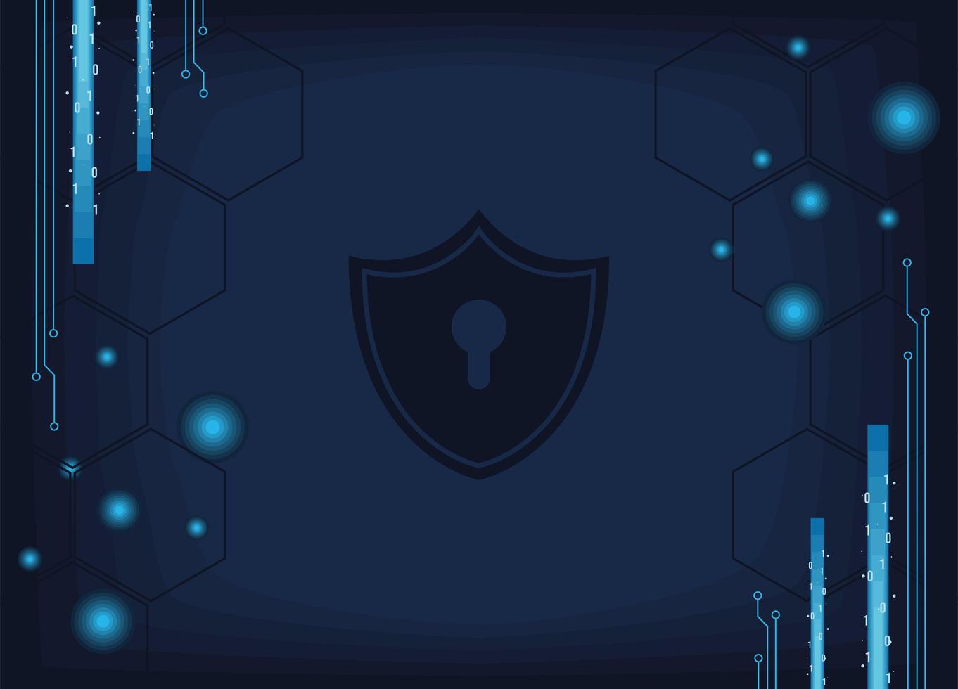 cyber security shield background vector