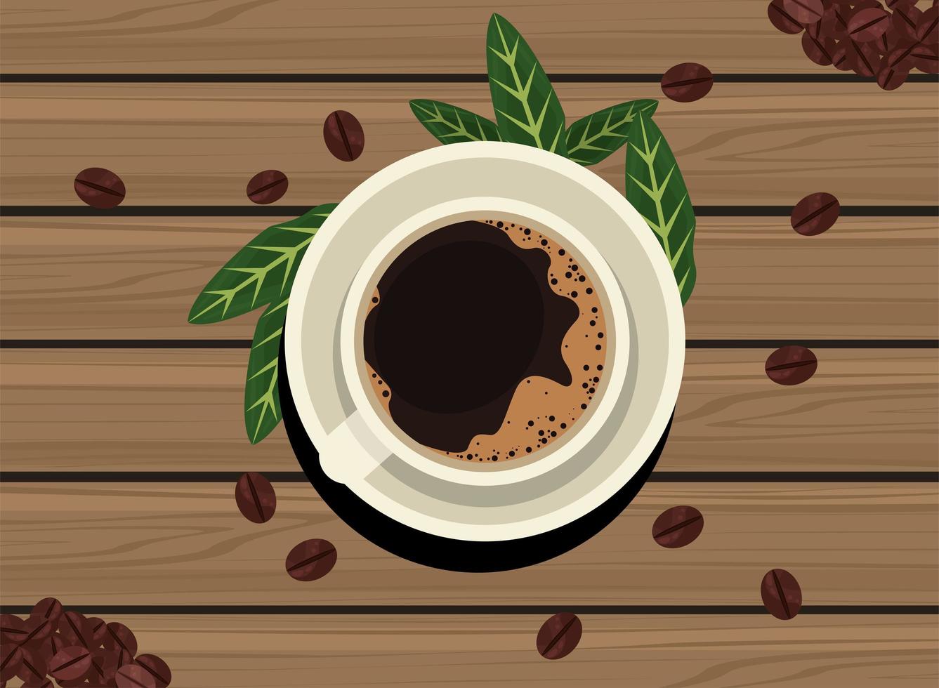 coffee cup airview vector