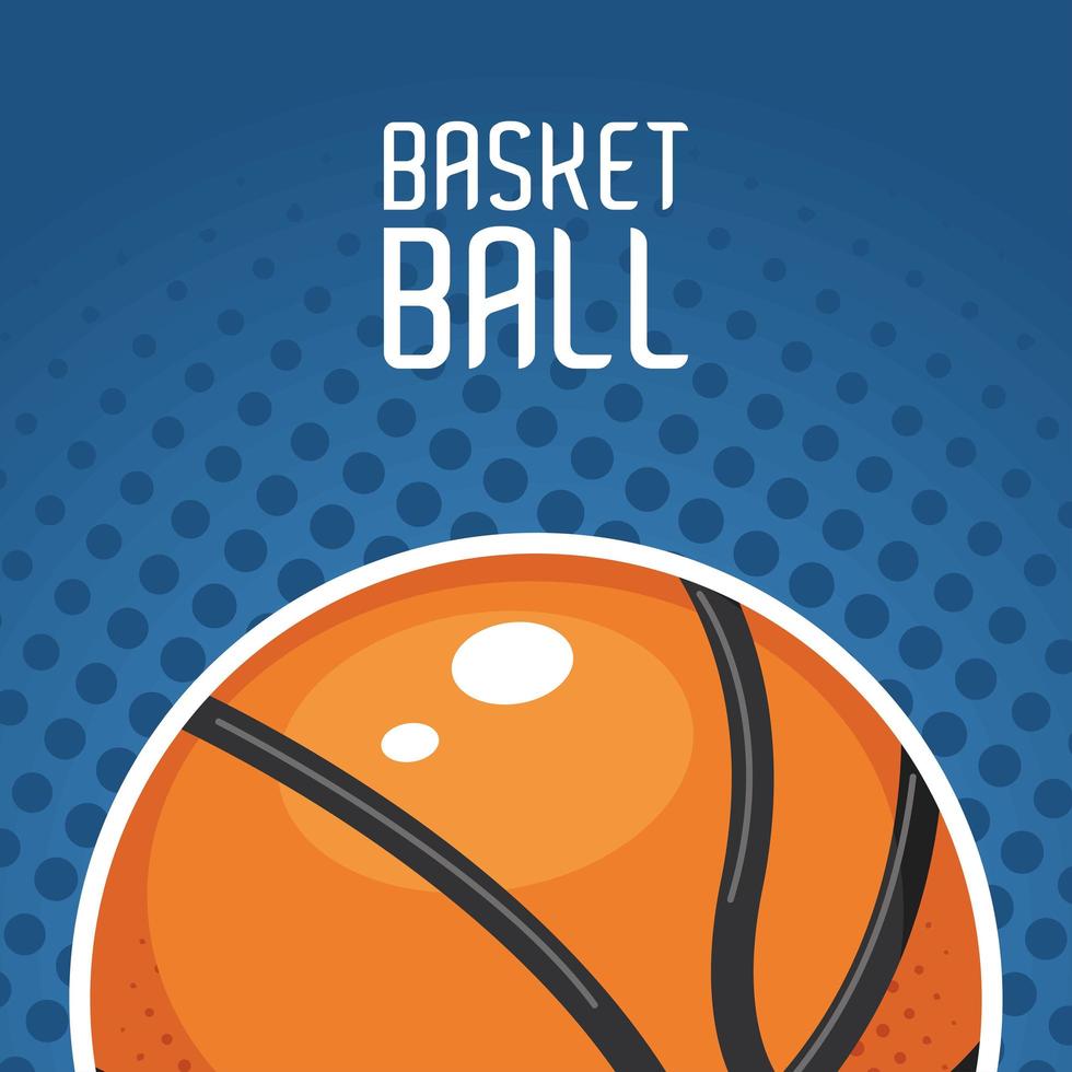 basketball lettering with half ball vector