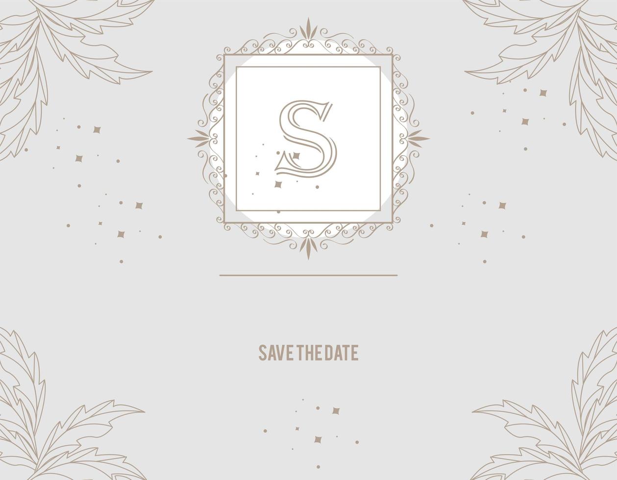 gray elegant monogram vector