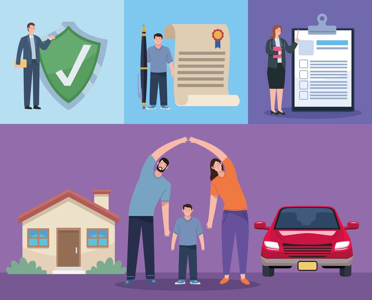 four insurance service items vector