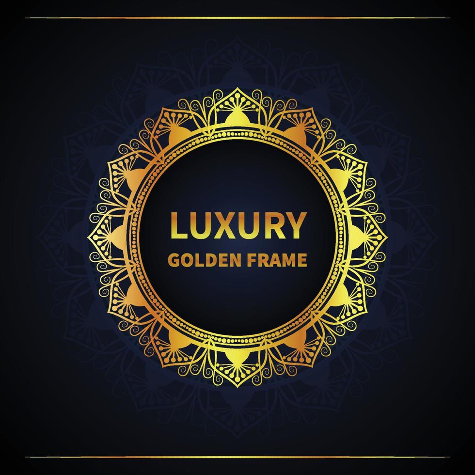 Luxury Gold floral frame with color background vector