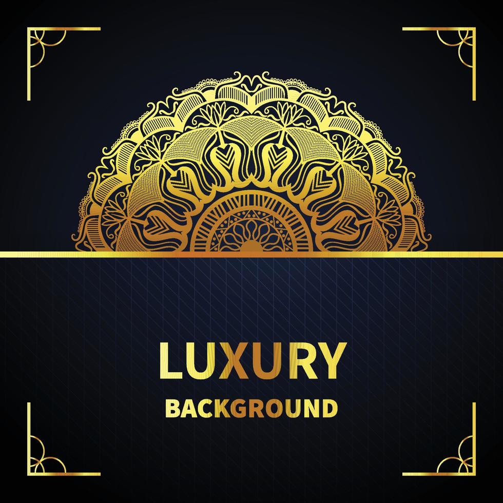 Luxury mandala in gold color background vector