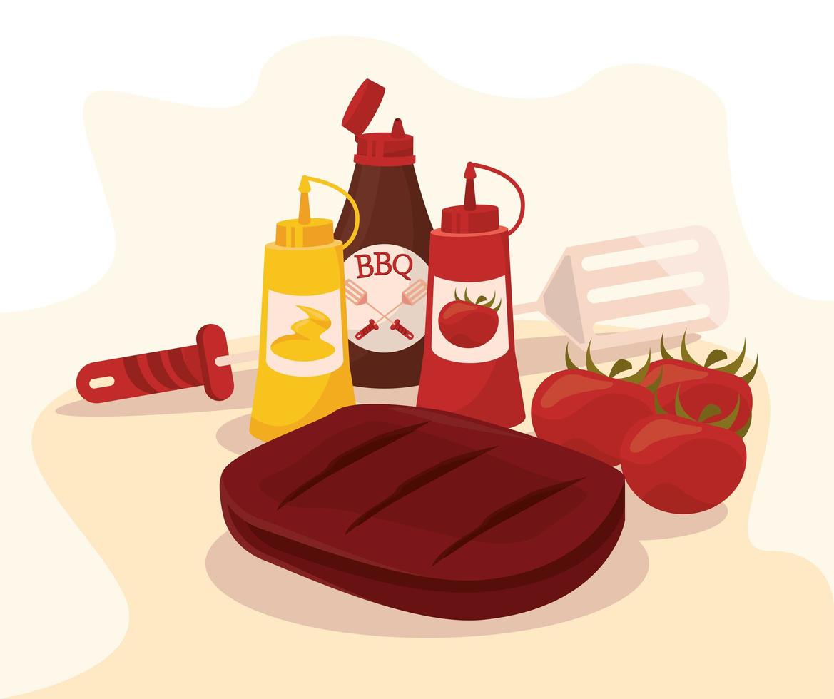 grill bbq party food vector