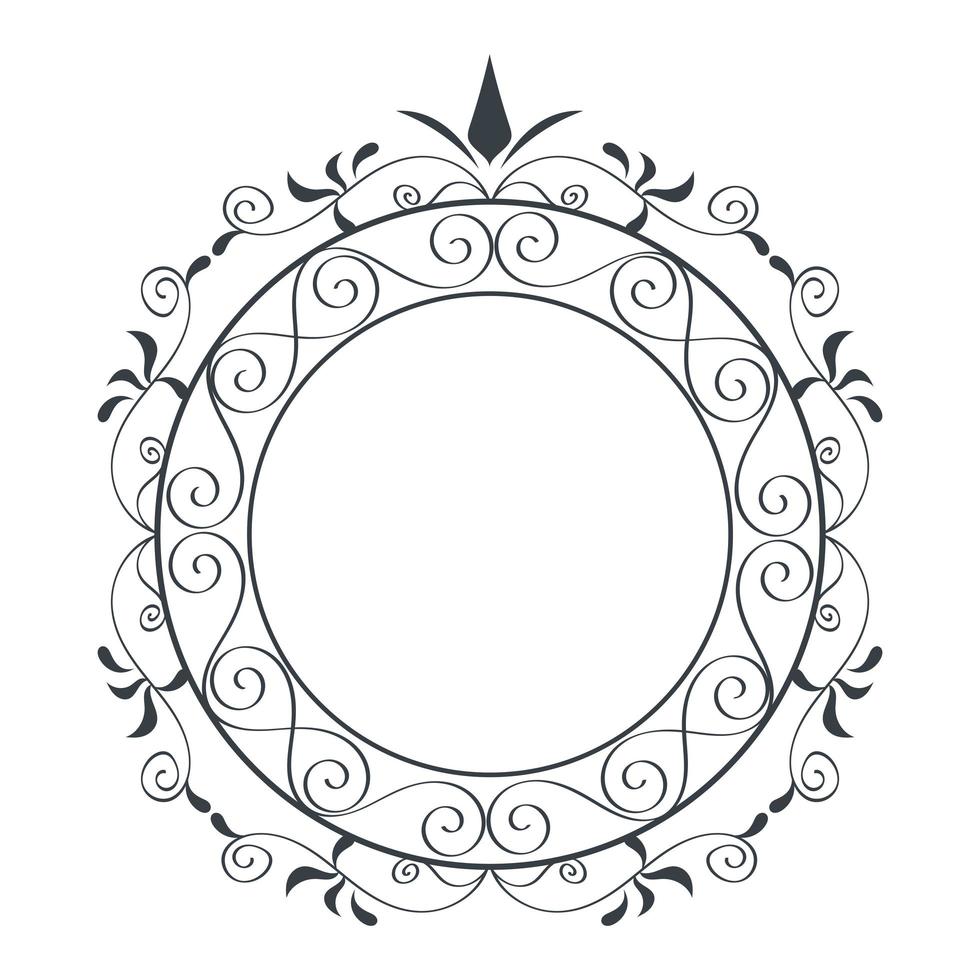 círculo elegante monograma icono vector