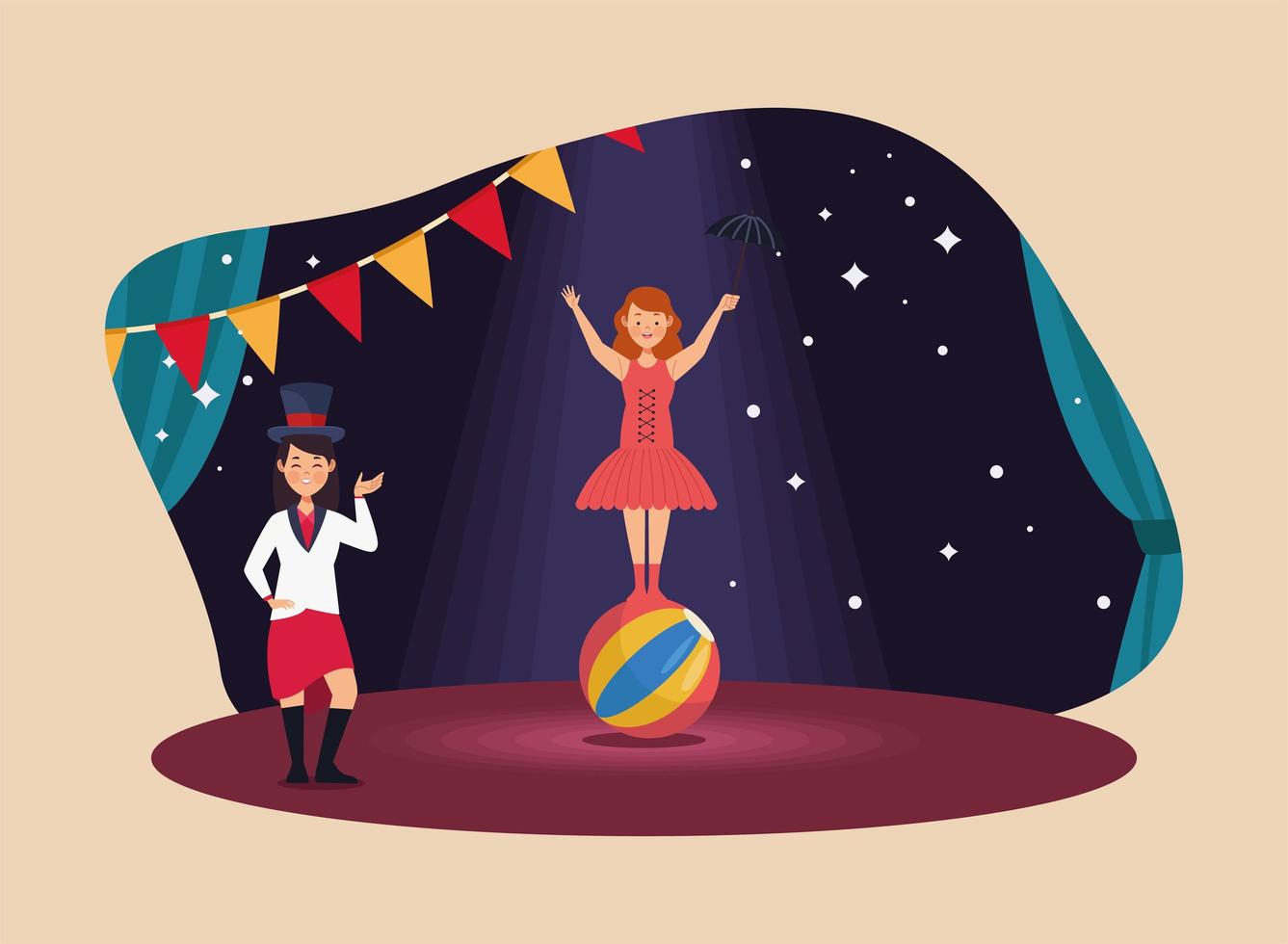 circus female artists vector