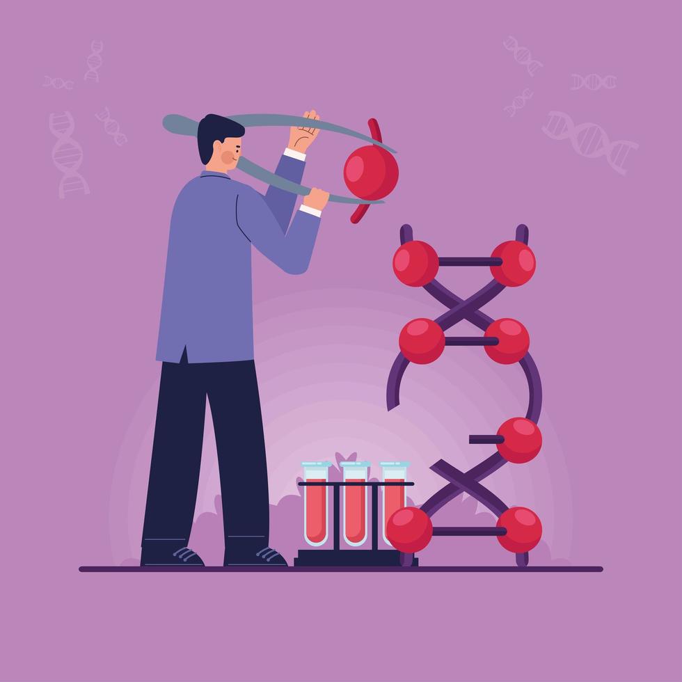 genetic laboratory male scientist vector