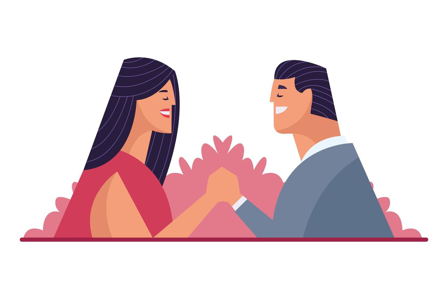 relación de pareja amantes vector