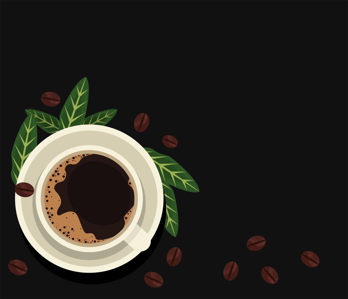 coffee cup and grains vector