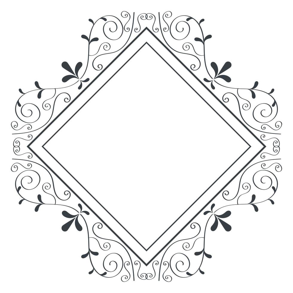 elegante icono de monograma victoriano vector