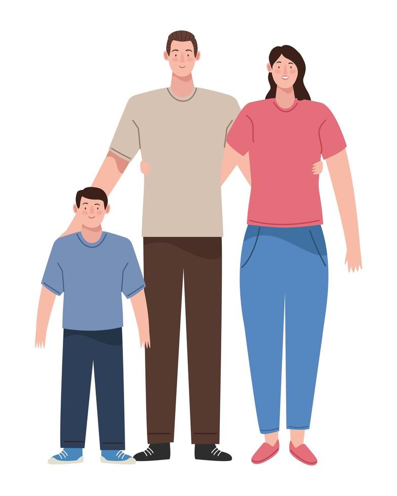 parents and son vector