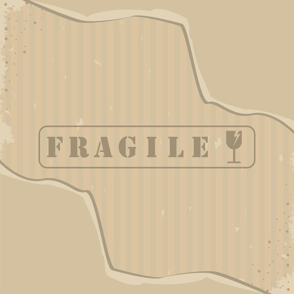 cardboard with fragile seal vector