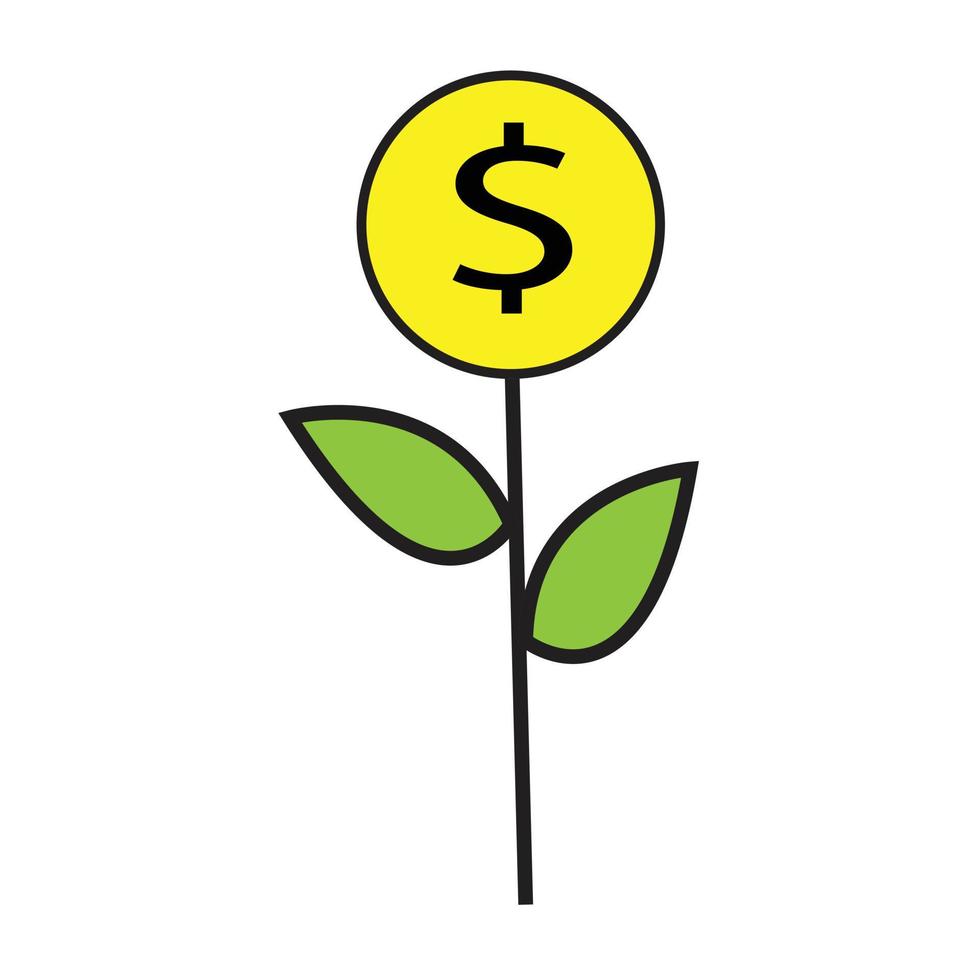 ilustración vectorial de un árbol con flores de dinero. vector