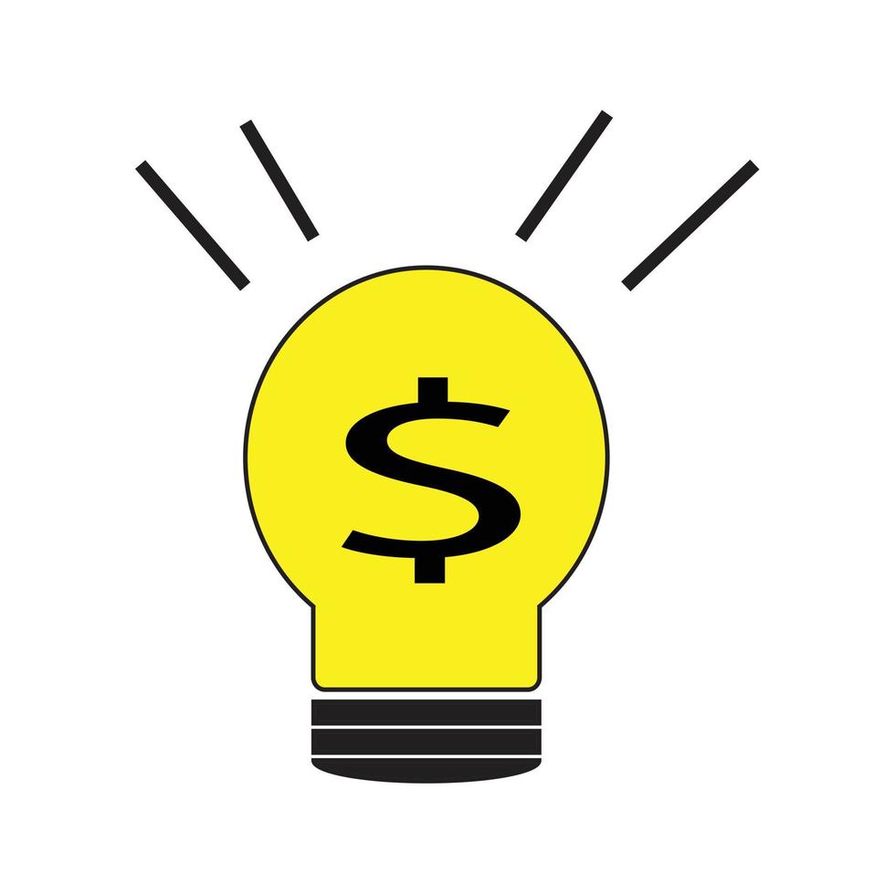 Vector illustration of business innovation icon. a yellow bar light bulb with a dollar sign in the center