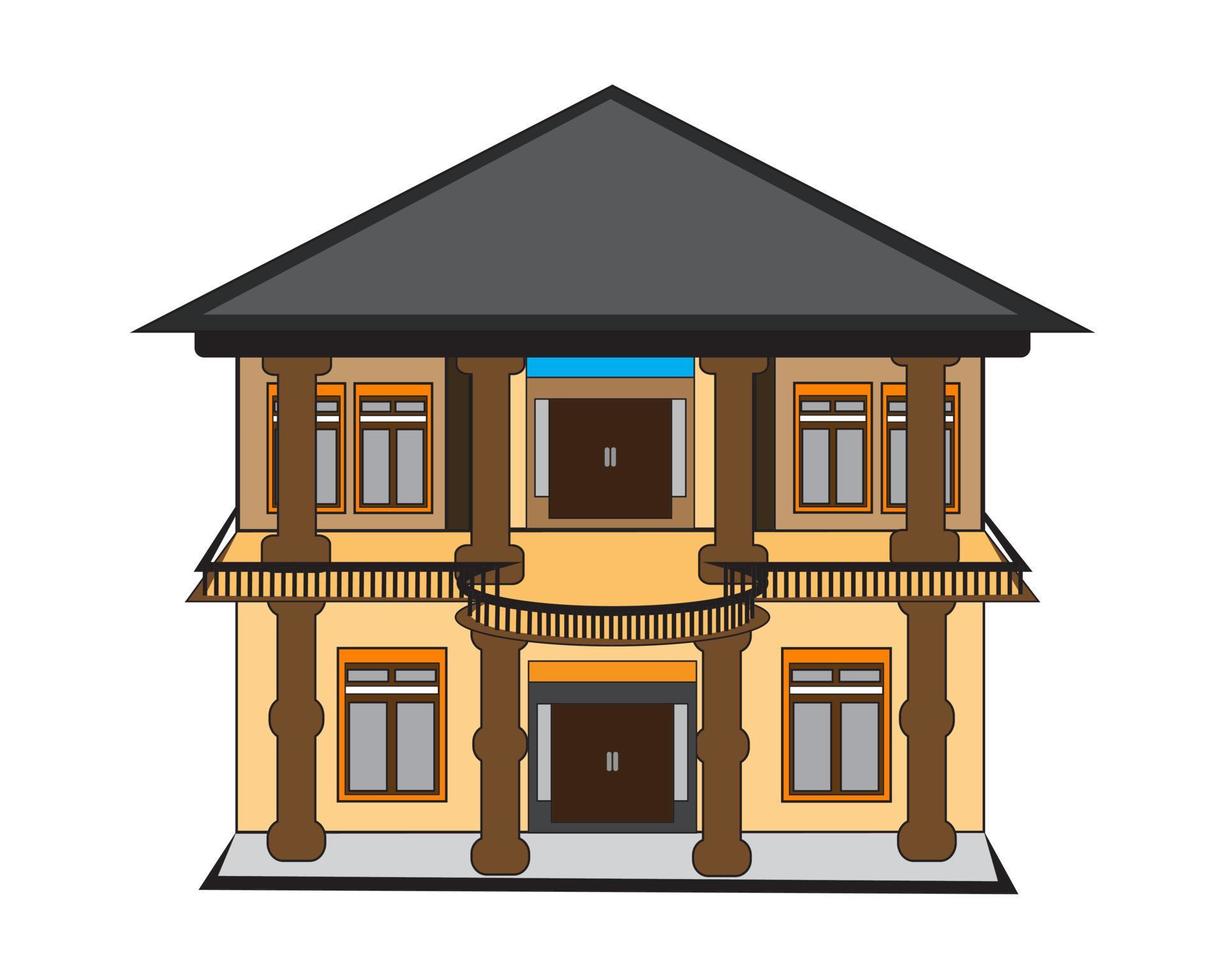 vector house illustration design, with a luxurious and beautiful concept