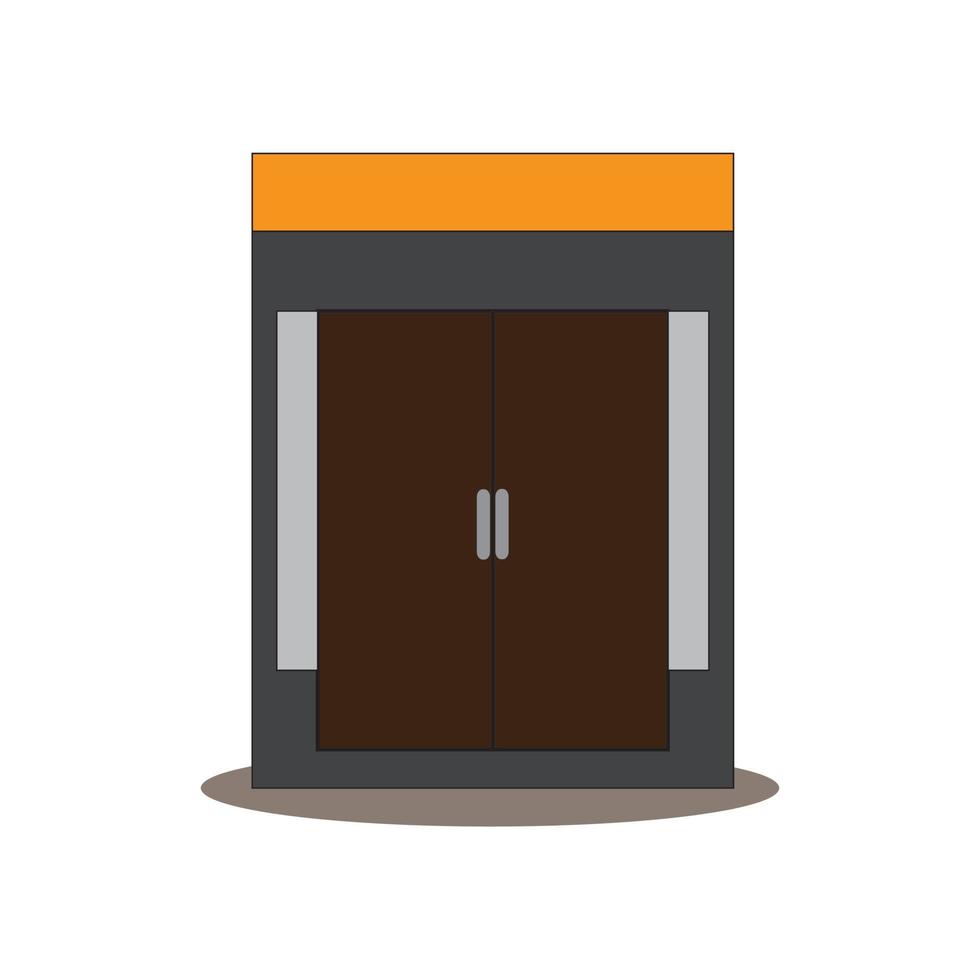 puerta marrón con dos algas de fondo blanco vector