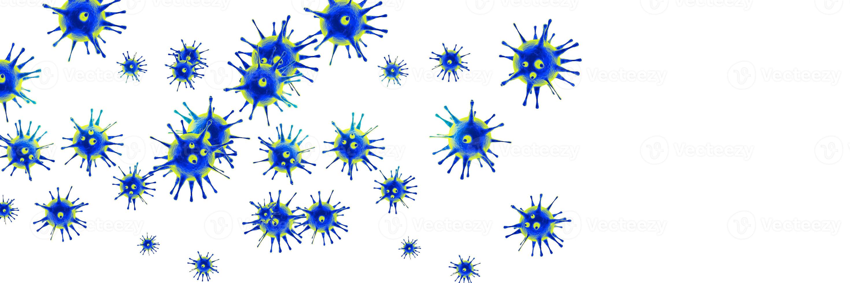 antecedentes del virus de la corona, concepto de riesgo de pandemia. ilustración 3d foto