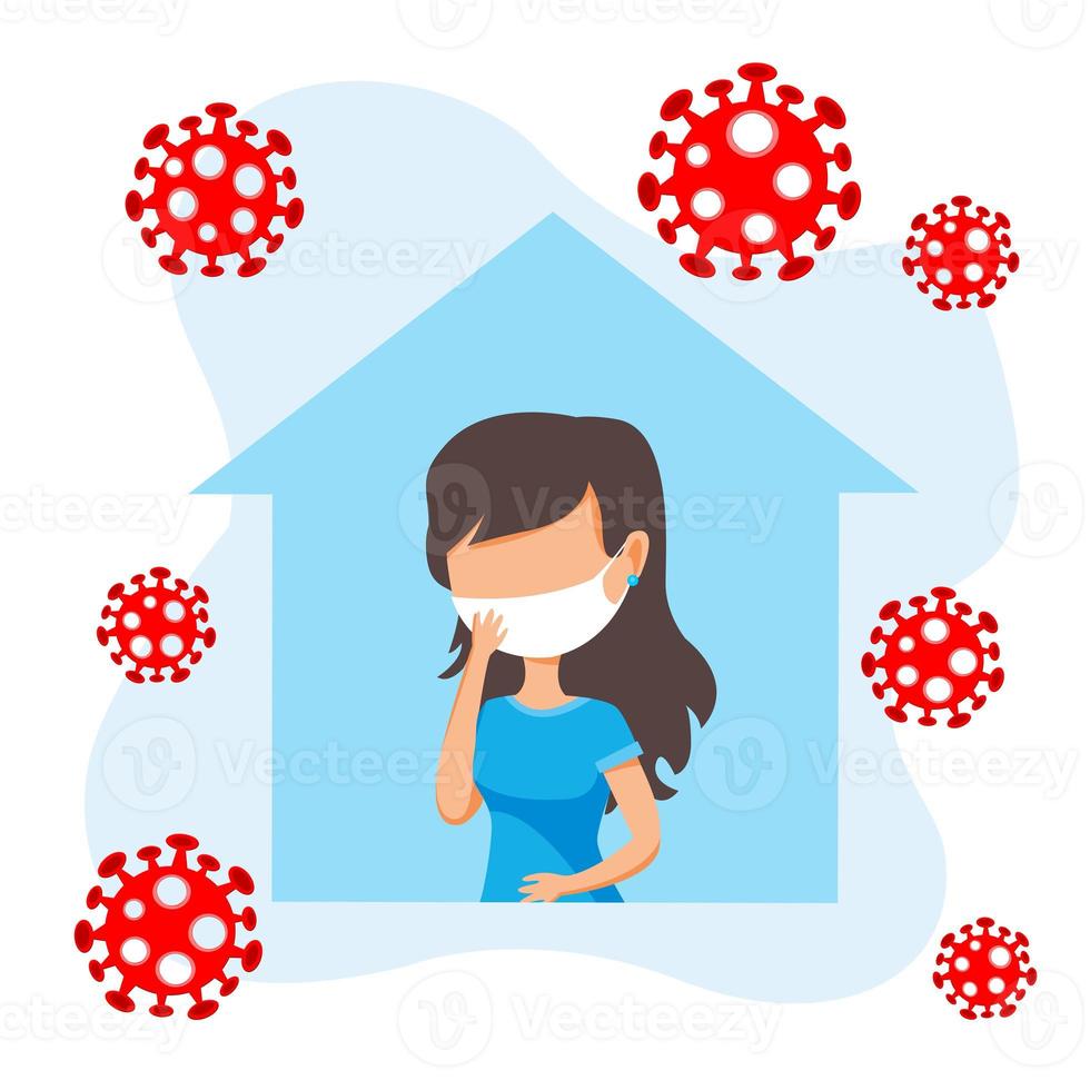 Stay at home to save lives. 3d Illustration photo