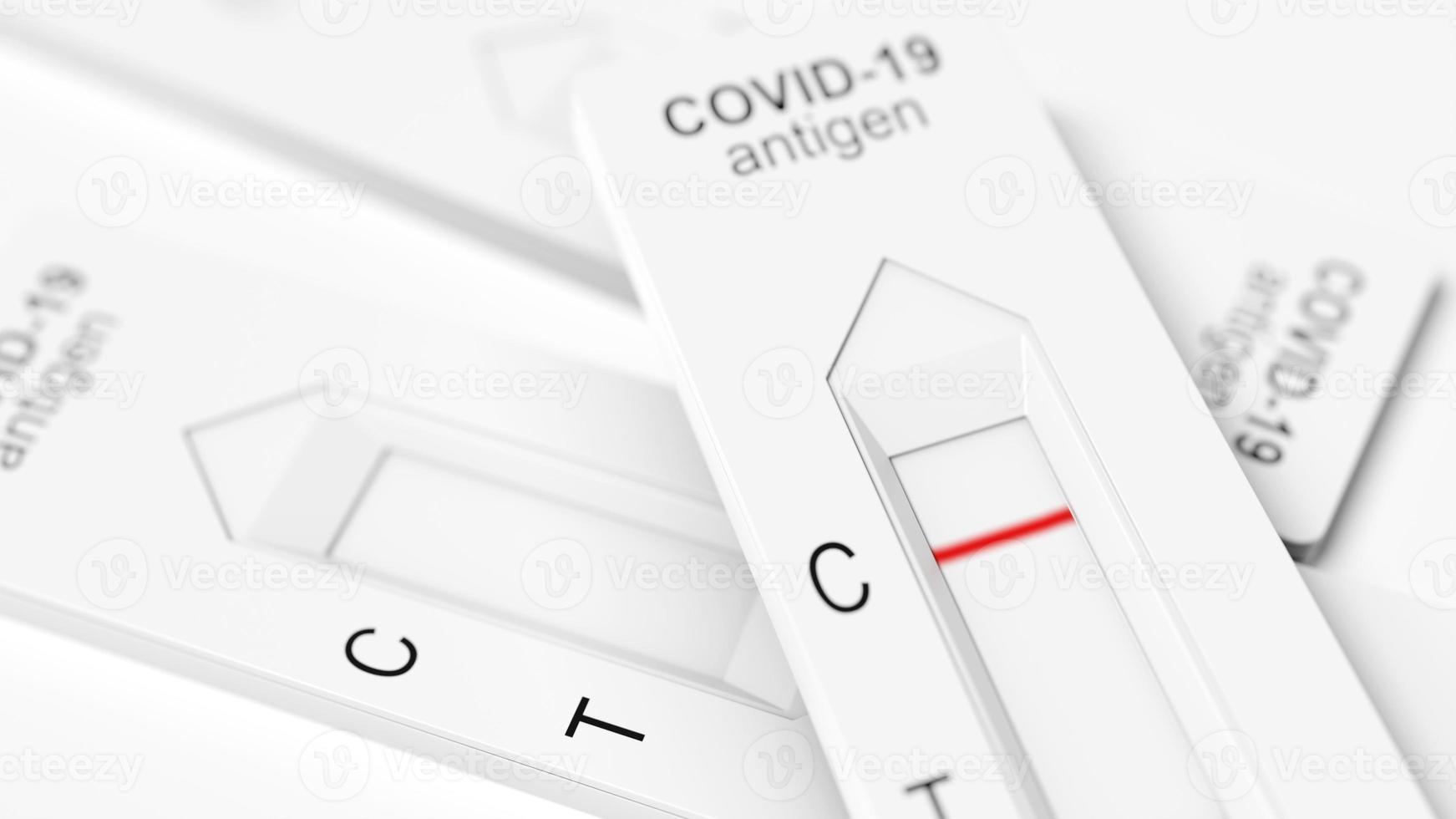 Negative test result by using rapid test device for COVID-19. 3d illustration photo