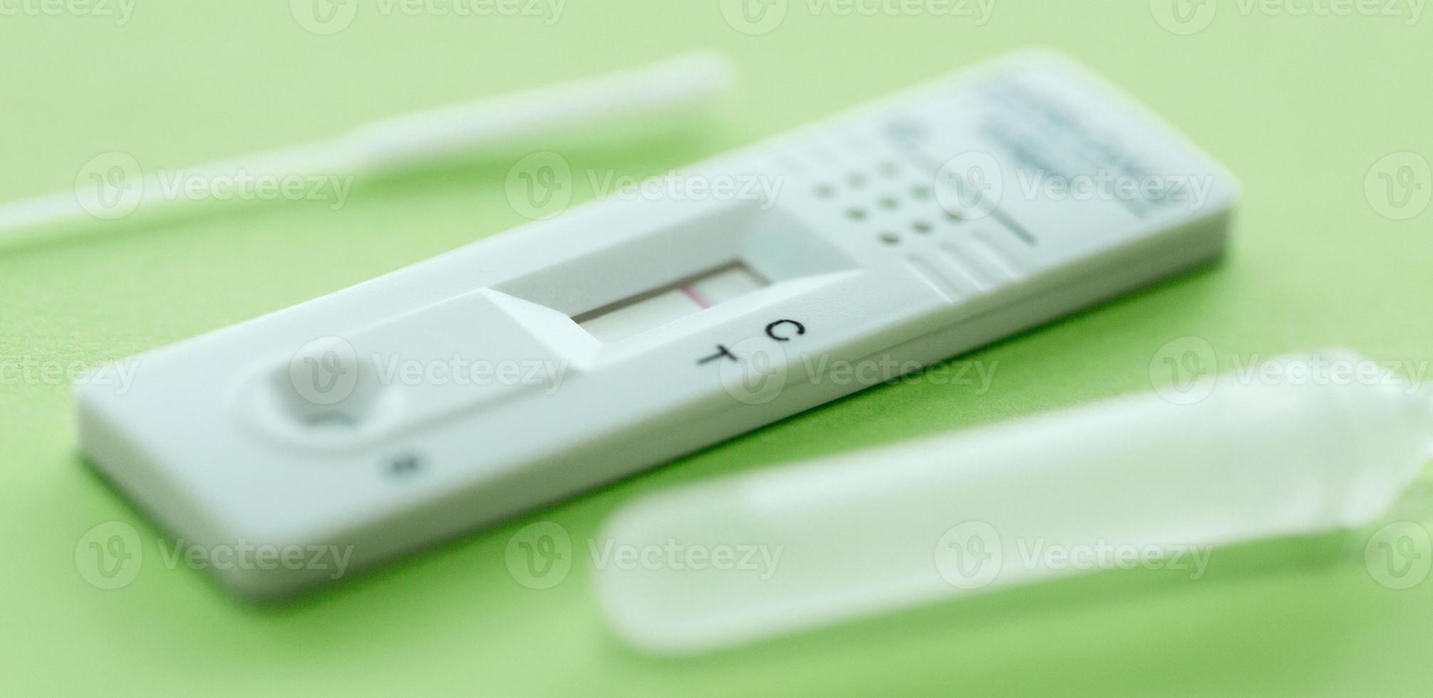 Negative test result by using rapid test device for COVID-19. photo