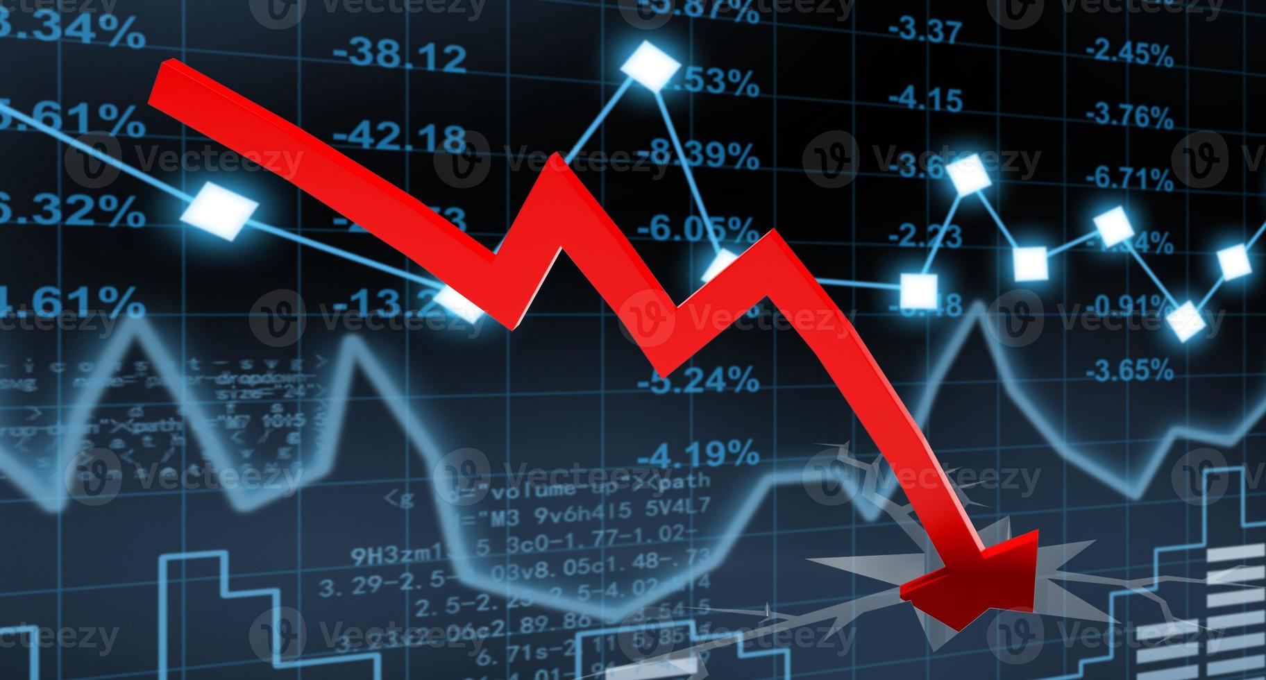 Econimical crisis concept. Spread in the world, economy is down. 3d illustration photo