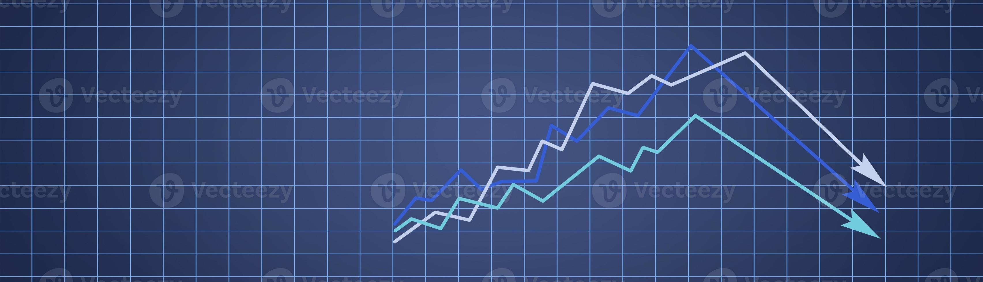 concepto de crisis económica. extendido en el mundo, la economía está baja. ilustración 3d foto