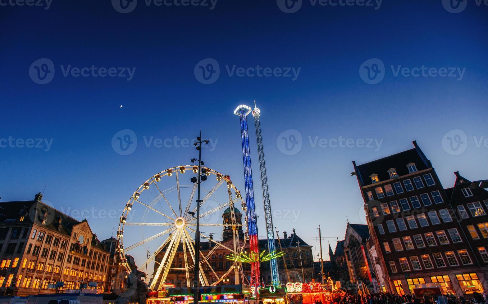 amusement park at the center of Amsterdam  night photo