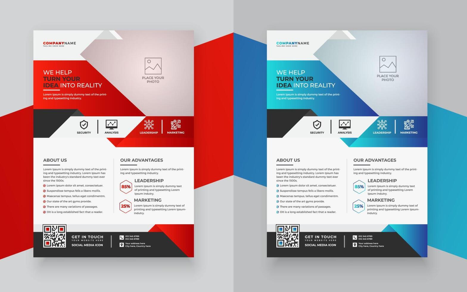 Creative corporate business flyer template design vector