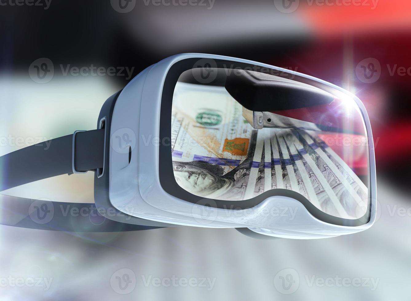 gafas de realidad virtual, negocios, tecnología, internet y concepto de redes foto