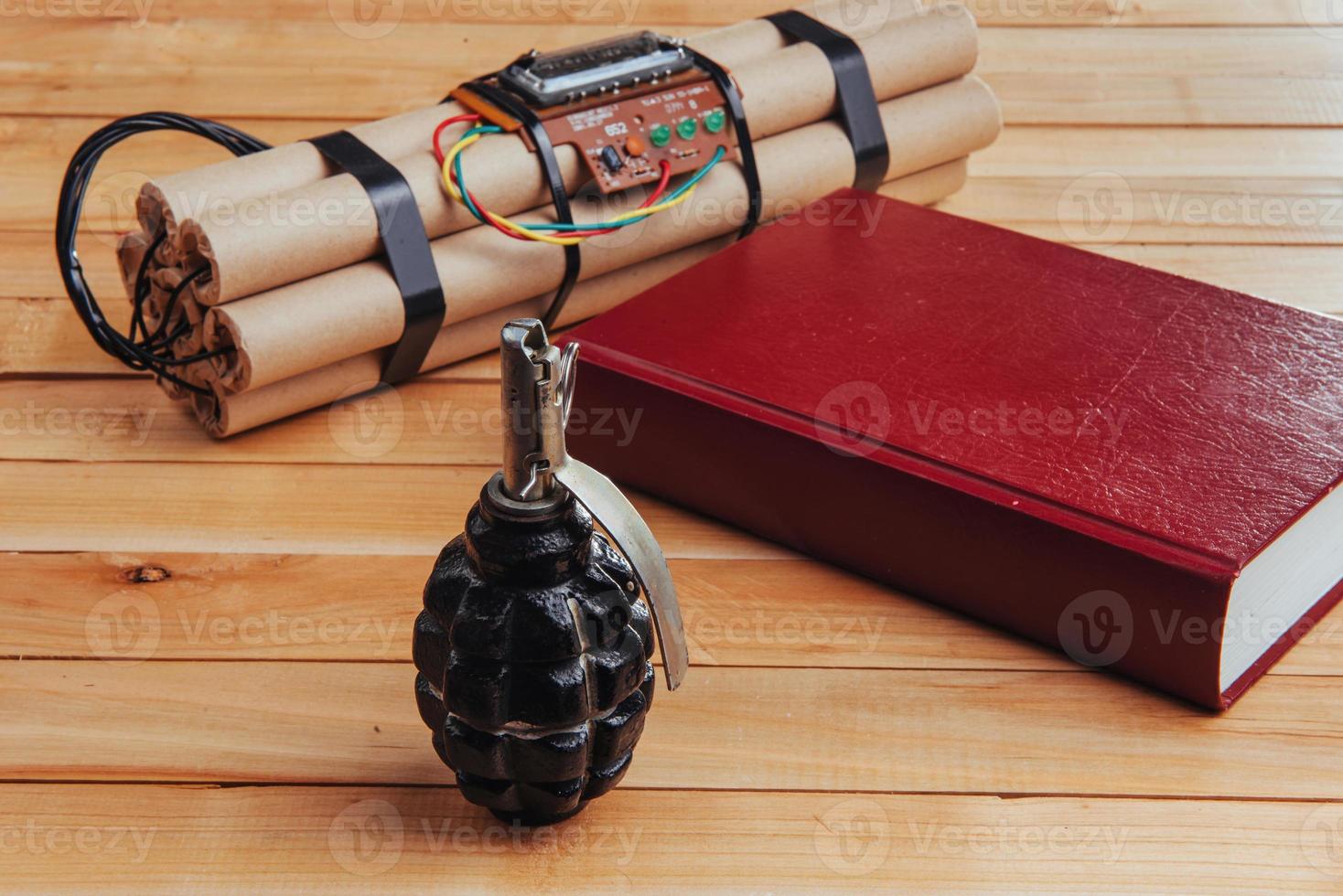 Wars grenade and explosive book Koran, holy war, terrorism. Peace in the world photo