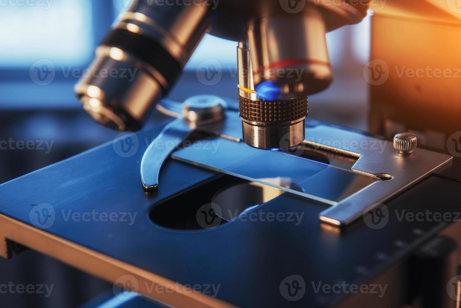 laboratory, microscope for chemistry biology test samples, Medical equipment, Scientific and healthcare research background. photo