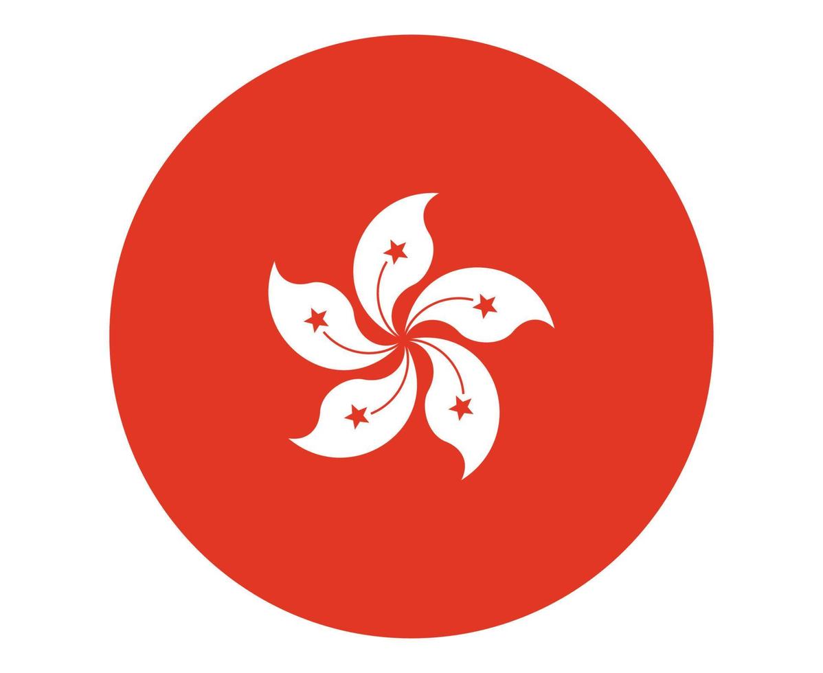 Hong Kong Flag National Asia Emblem Icon Vector Illustration Abstract Design Element