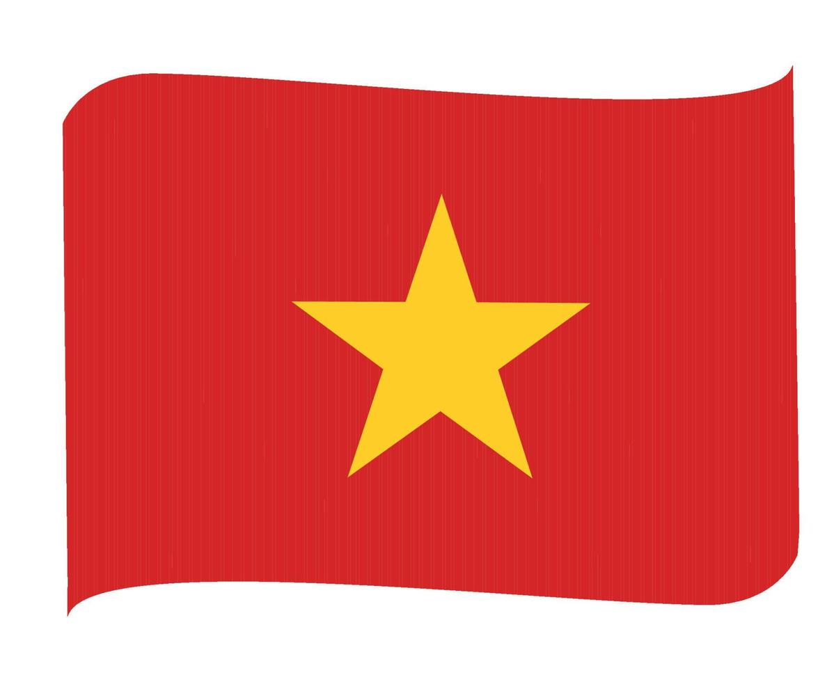 Vietnam Flag National Asia Emblem Ribbon Icon Vector Illustration Abstract Design Element
