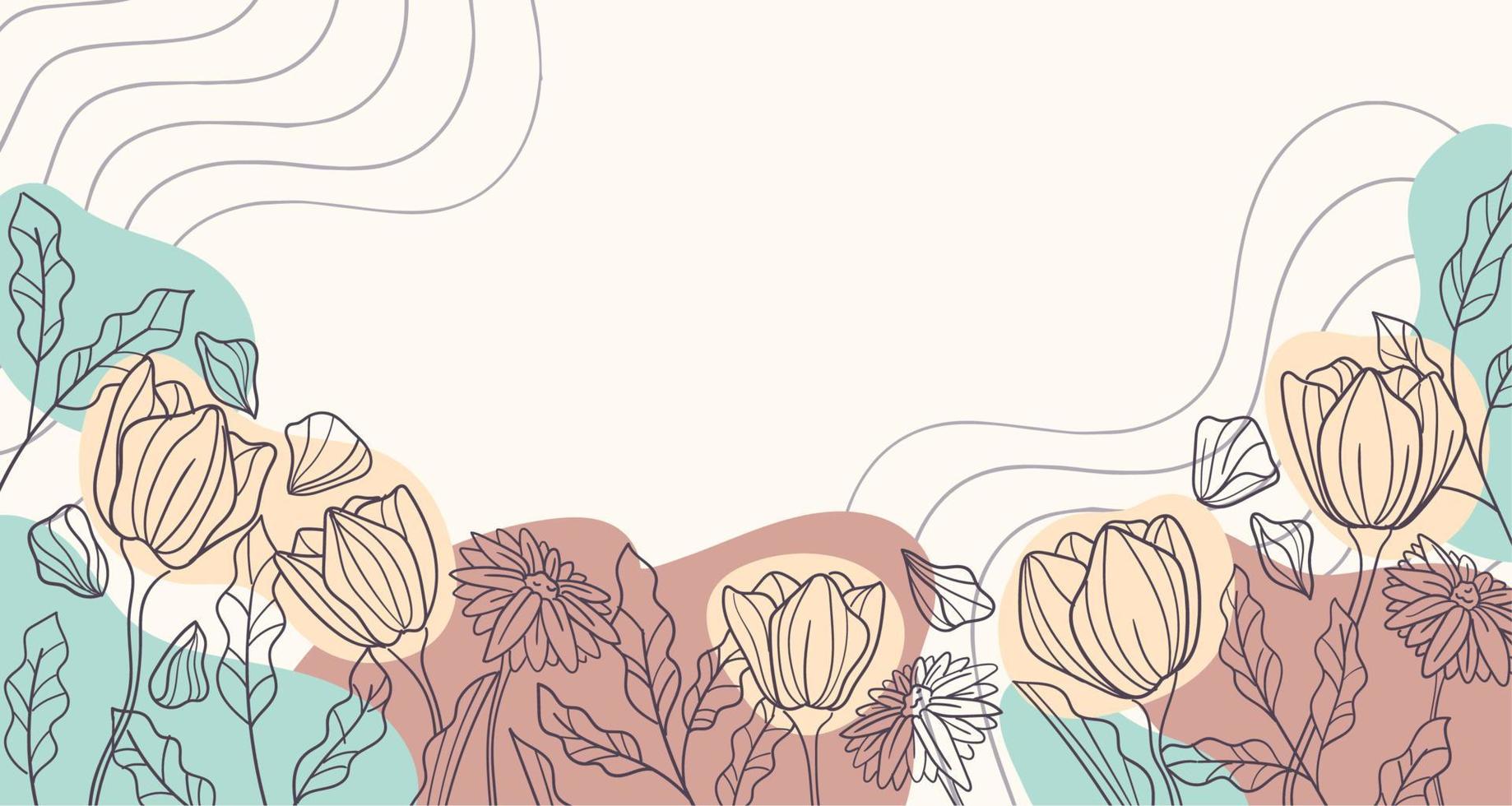 Colored watercolor flowers for a invitational card Vector