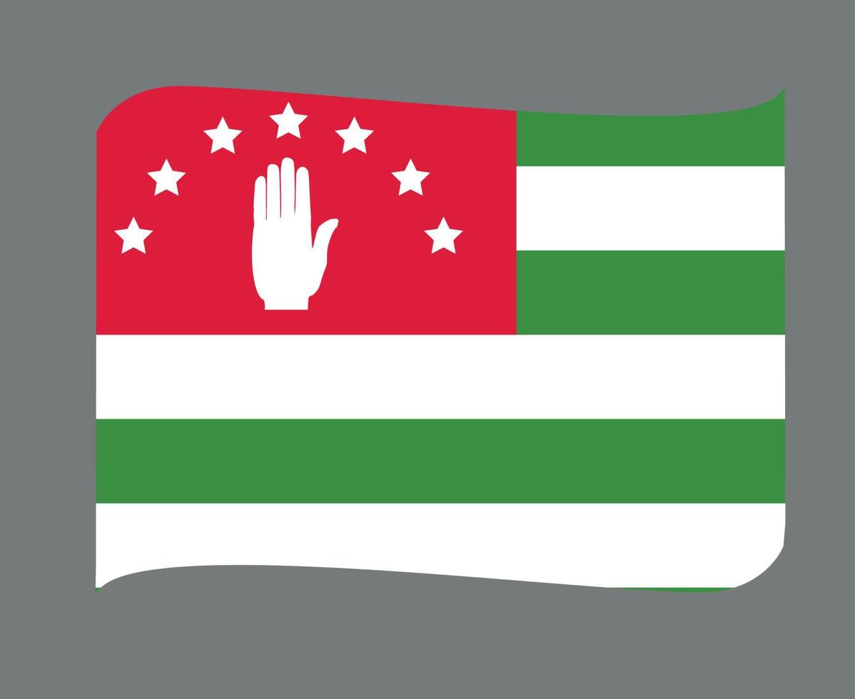 Abkhazia Flag National Asia Emblem Ribbon Icon Vector Illustration Abstract Design Element