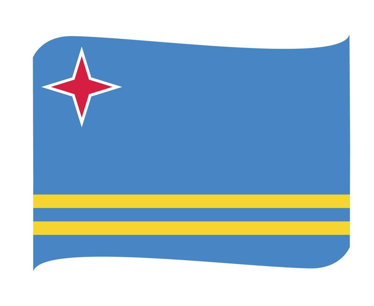 bandera de aruba emblema nacional de américa del norte icono de cinta ilustración vectorial elemento de diseño abstracto vector