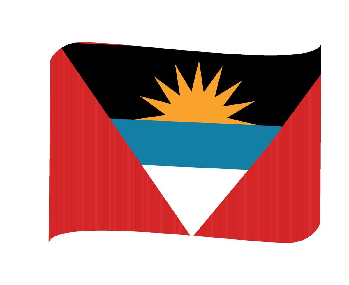 Antigua and Barbuda Flag National North America Emblem Ribbon Icon Vector Illustration Abstract Design Element