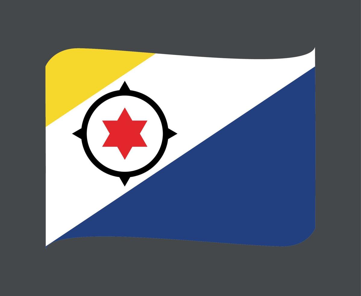 Bonaire Flag National North America Emblem Ribbon Icon Vector Illustration Abstract Design Element